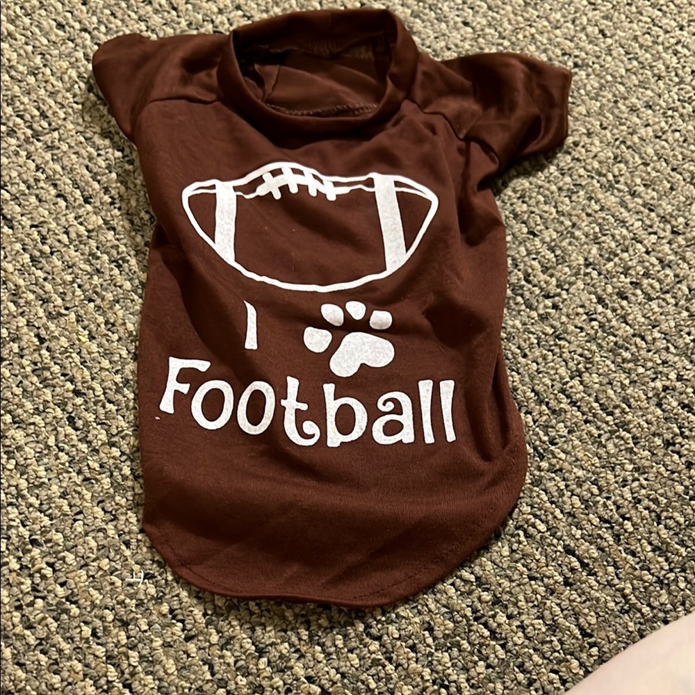 4/$15 Brown Dog Shirt with Football Print